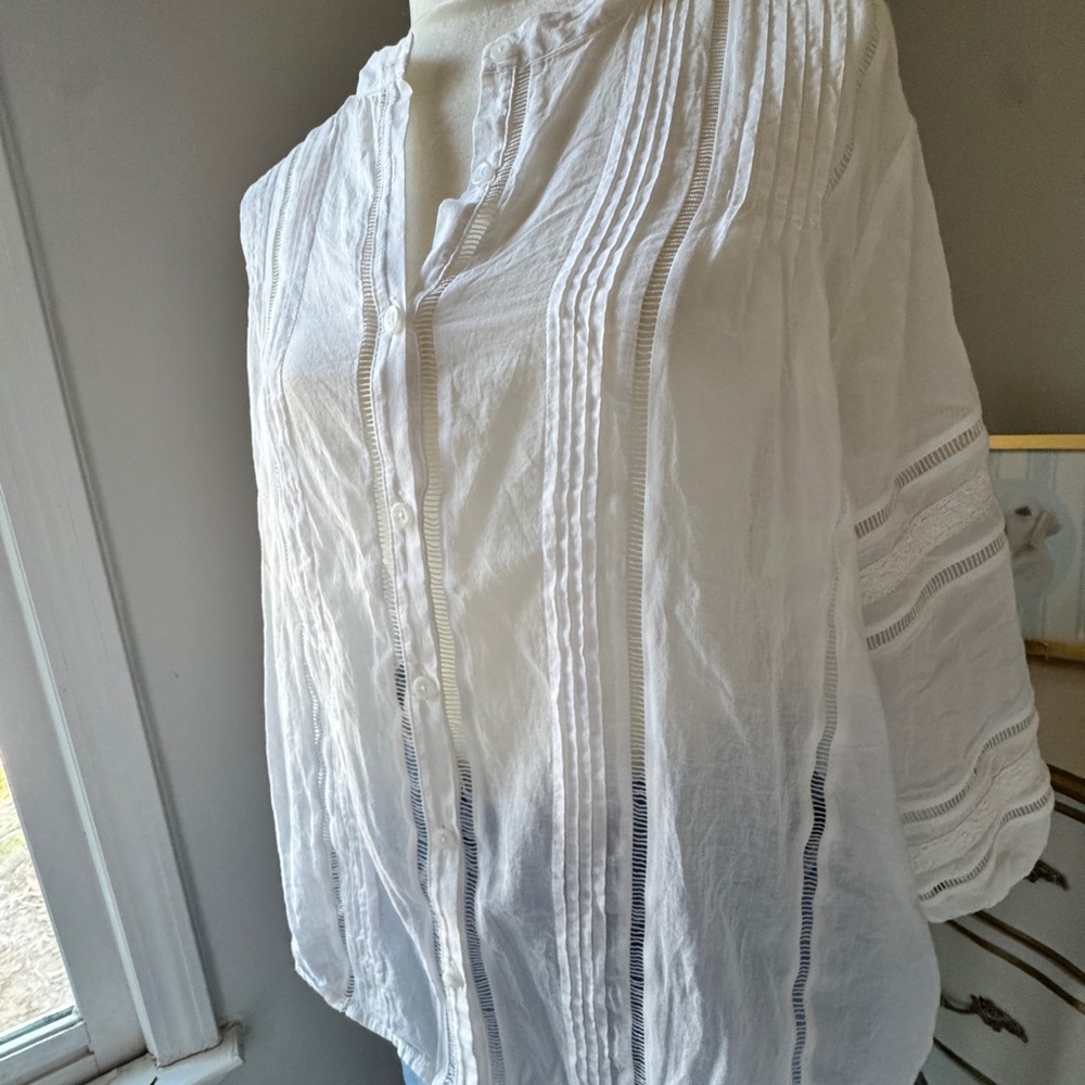 CAbi White Button Down Shirt